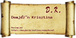 Demjén Krisztina névjegykártya